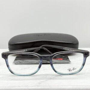 Ray-Ban RB5418 8254 Polished Striped Gray & Blue Square Eyeglasses Frames 56-19